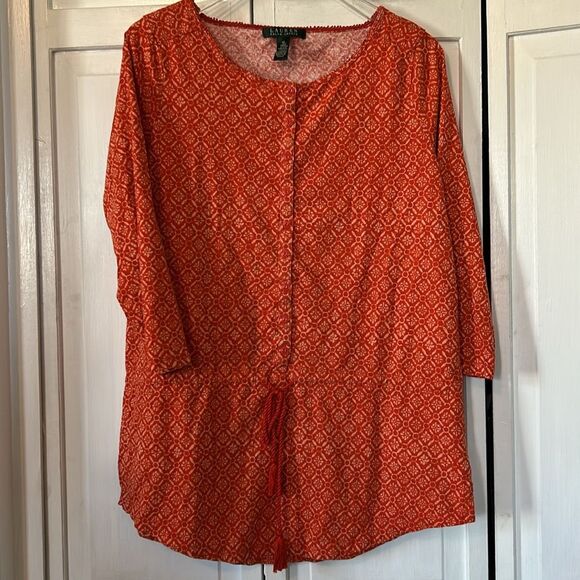 Ralph Lauren Red Patterned Tunic - Size M - Picture 4 of 6